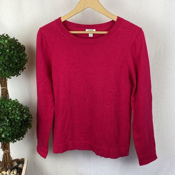 J Crew Pink Teddie Long Sleeve Crew Neck Sweater M - Picture 1 of 3